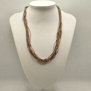 Multi-strand Taupe Bohemian Necklace EUC‎